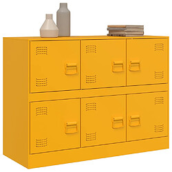 Avis vidaXL Buffet jaune moutarde 99x39x73 cm acier