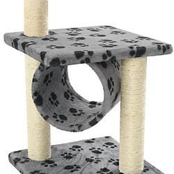 Acheter vidaXL Arbre à chat avec griffoirs en sisal 65 cm Gris Motif de pattes