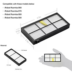 Acheter Filtres Hepa 980 compatibles avec aspirateur robot iRobot Roomba 980 860 880 3 pièces et 3 brosses latérales Roomba (870 800