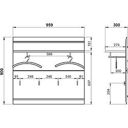 Pegane Porte-manteau, vestiaire ouvert en MDF laminé brillant coloris blanc - Longueur 96 x Profondeur 30 x Hauteur 90 cm