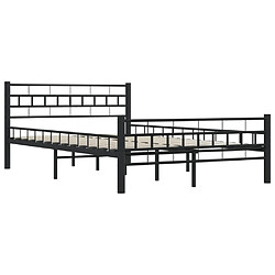 Avis vidaXL Cadre de lit sans matelas noir acier 120x200 cm