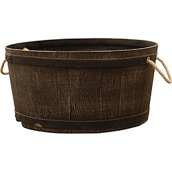 Roto Jardinière ronde en polyéthylène imitation tonneau Mambo 78 x 32 cm. Jardinière ronde en polyéthylène imitation tonneau Mambo 78 x 32 cm