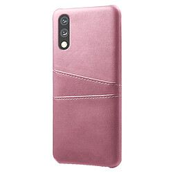 Coque en TPU + PU anti-rayures, avec deux porte-cartes or rose pour votre Sony Xperia Ace 2