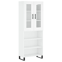 vidaXL Buffet haut Blanc 69,5x34x180 cm Bois d'ingénierie