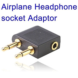 Wewoo Dédoubleur Adaptateur Jack noir pour avion de prise casque