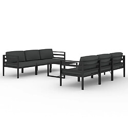 vidaXL Salon de jardin 7 pcs avec coussins Aluminium Anthracite