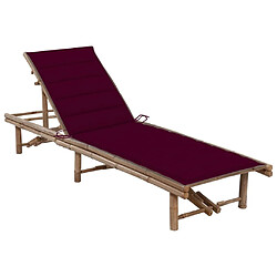 Maison Chic Chaise longue de jardin avec coussin | Bain de soleil Relax | Transat Bambou -GKD16026