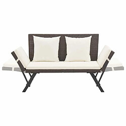 Maison Chic Banc de jardin avec coussins | Banquette de jardin | Chaise Relax 176 cm Marron Résine tressée -MN88386 pas cher