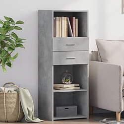 vidaXL Buffet haut gris béton 45x42,5x124 cm bois d'ingénierie