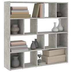 Avis vidaXL Bibliothèque/Séparateur de pièce Gris béton 105x24x102 cm