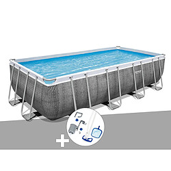 Kit piscine tubulaire rectangulaire Bestway Power Steel 5,49 x 2,74 x 1,22 m + Kit d'entretien Deluxe