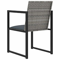 Maison Chic Mobilier à dîner 7 pcs de jardin avec coussins - Ensemble table et chaises d'extérieur - Salon/Mobilier de jardin classique Résine tressée Gris -MN43025 pas cher