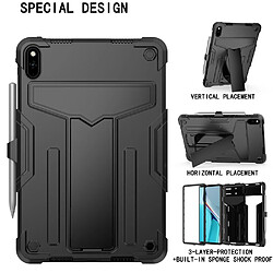 Coque en silicone avec béquille en T noir noir pour votre Huawei MatePad 11 (2021)