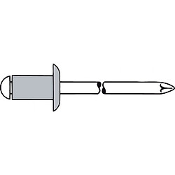 Rivet Alu VA Tête ronde plate 3 x 6mm Gesipa(Par 500)