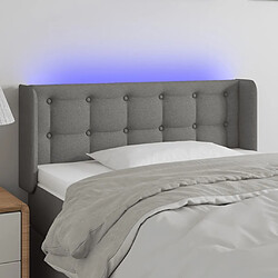 Maison Chic Tête de lit scandinave à LED,meuble de chambre Gris foncé 93x16x78/88 cm Tissu -MN63356