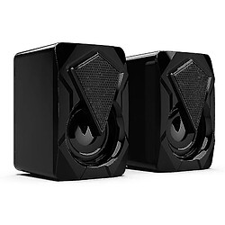 Universal YYH-3,5 mm en haut-parleurs câblés Bass Stéréo Subwoofer avec LED coloré MP3 | Subwoofer (noir)