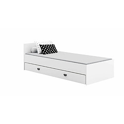 Mpc Lit blanc avec tiroir et matelas 200X90