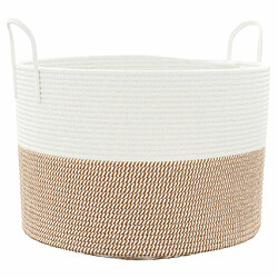 vidaXL Panier de rangement marron et blanc Ø51x33 cm coton