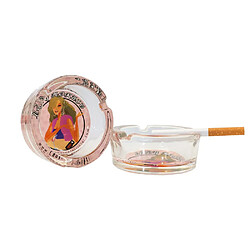 Acheter Universal Cendrier en cristal rose Cendrier de cigarette lourd Cendrier de cigare en verre de qualité Cendrier pour femmes