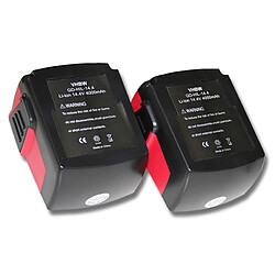 2x Batterie Li-Ion 4000mAh (14.4V) vhbw pour outils Hilti SF 144-A CPC 14.4 V, SF144-A, SFH 144-A, SFH 144-A CPC 14.4V comme Hilti B144, B-144.