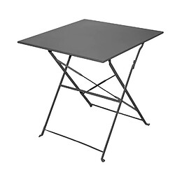 Table à manger Table de jardin pliable Carrée en métal Gris anthracite 70X70XH71cm+Sunnydays