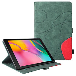 Etui en PU bicolore avec support et porte-carte vert pour votre Samsung Galaxy Tab A 8.0 (2019)/T290/T295