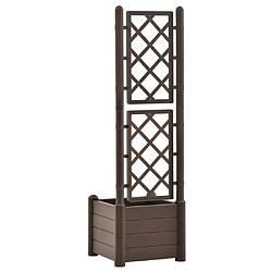 Acheter vidaXL Jardinière avec treillis 43x43x142 cm PP Moka