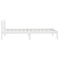 Acheter vidaXL Cadre de lit sans matelas blanc bois massif