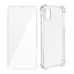 Avizar Pack Protection Samsung Galaxy A03 Core Coque + Verre Trempé Transparent