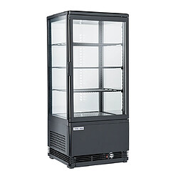 COOLHEAD Vitrine Réfrigérée 4 Faces Vitrées Noire Positive - 78 L - Cool Head