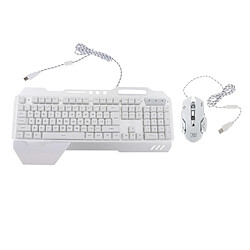 Acheter Jeu De Souris Clavier Filaire Gamer Rétroéclairé Arc-en-ciel Pour Ordinateur Blanc