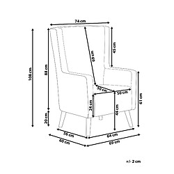 Avis Beliani Fauteuil ONEIDA Velours Jaune