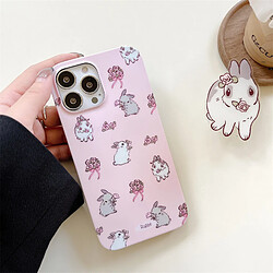 GUPBOO Étui pour iPhone11 Support de boîtier de téléphone portable mignon lapin fleur plein écran femelle