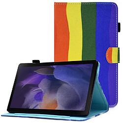 Etui en PU magnétique avec porte-cartes et porte-stylet Arc-en-ciel pour votre Samsung Galaxy Tab A8 (2021) SM-X200/SM-X205