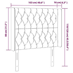 Acheter vidaXL Tête de lit avec oreilles Noir 103x16x118/128 cm Tissu