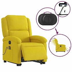 Maison Chic Fauteuil Relax pour salon, Fauteuil inclinable de massage électrique jaune velours -GKD77321 pas cher