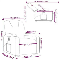 vidaXL Fauteuil de massage inclinable Gris clair Tissu pas cher