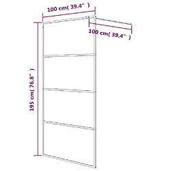 Maison Chic Paroi de douche | Écran de douche | Cloison de douche Noir 100x195 cm Verre ESG demi-dépoli -GKD55130 pas cher