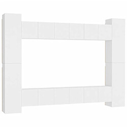 vidaXL Ensemble de meubles TV 10 pcs Blanc Bois d'ingénierie