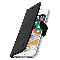 Etui iPhone 6/6S/7/8/SE 2020 Housse Folio Cuir Fonction Support Akashi Noir