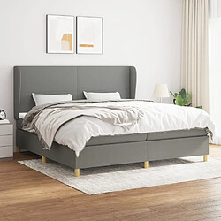 Maison Chic Lit Adulte - Lit simple Lit à sommier tapissier avec matelas moelleux - Meuble de Chambre - Gris foncé 200x200cm Tissu -MN41758