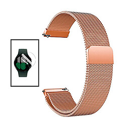 PHONECARE Kit Bracelet Milanese Loop Fermoir Magnétique + Film de Gel Full Cover pour Realme Watch S - Rose / Transparent