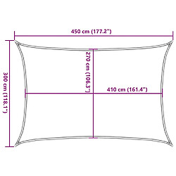 vidaXL Voile d'ombrage 160 g/m² Beige 3x4,5 m PEHD pas cher