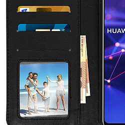 Avizar Housse Huawei Mate 20 lite Étui Folio Portefeuille Fonction Support - noir pas cher