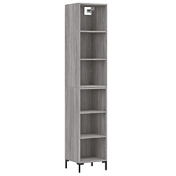 vidaXL Buffet haut Sonoma gris 34,5x32,5x180 cm Bois d'ingénierie