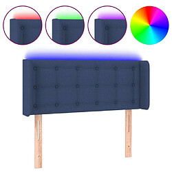 Maison Chic Tête de lit scandinave à LED,meuble de chambre Bleu 103x16x78/88 cm Tissu -MN18865