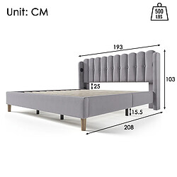 ComfortXL Lit Double Avec Fonction De Chargement USB De Type C, 180 X 200 Cm