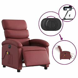 Maison Chic Fauteuil Relax pour salon, Fauteuil de massage inclinable électrique rouge bordeaux -GKD78980 pas cher