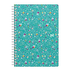 Cahier spirale Oxford Flowers A5 14,8 x 21 cm blanc ligné 120 pages - Lot de 5