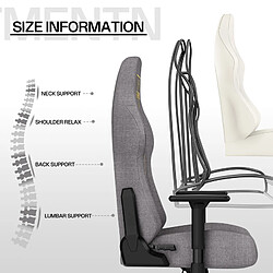 Chaise Gaming - Chaise de jeu - Chaise de bureau d'ordinateur Rattantree avec accoudoir 3D - Chaise de bureau à domicile ergonomique avec support à dossier haut - Chaise de jeu pour enfants adultes - Gris pas cher